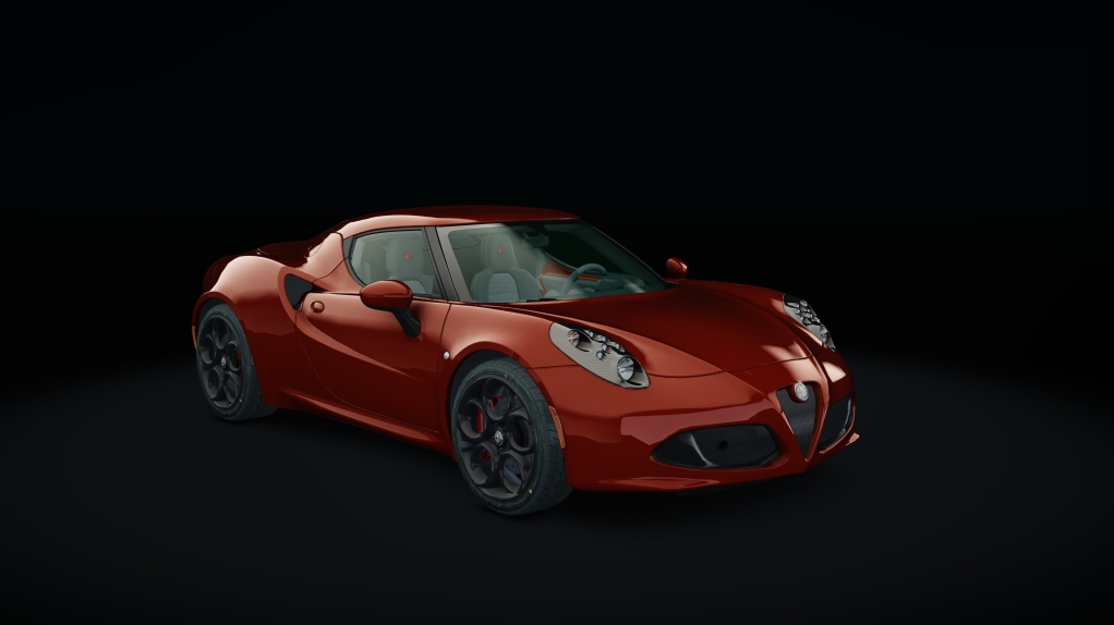 Alfa Romeo 4C, skin rosso_alfa_black_rims_pastel